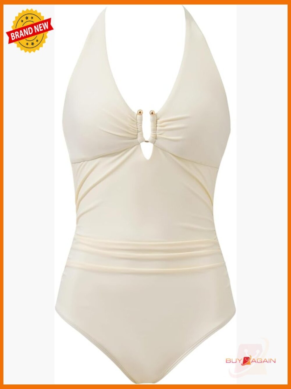 Women's One Piece Swimsuits Tummy Control Halter Deep V Neck Swimwear